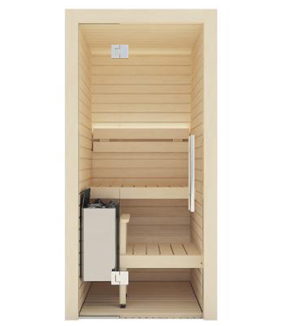 A sauna room