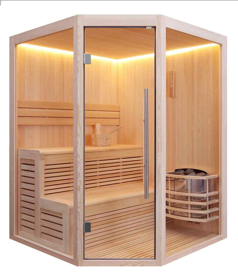 A sauna room