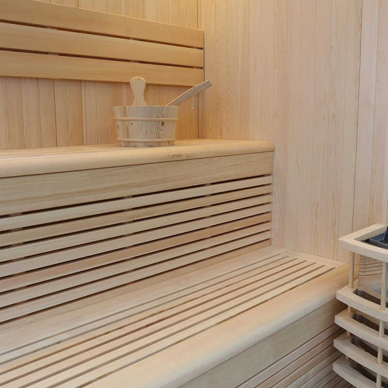 A sauna room