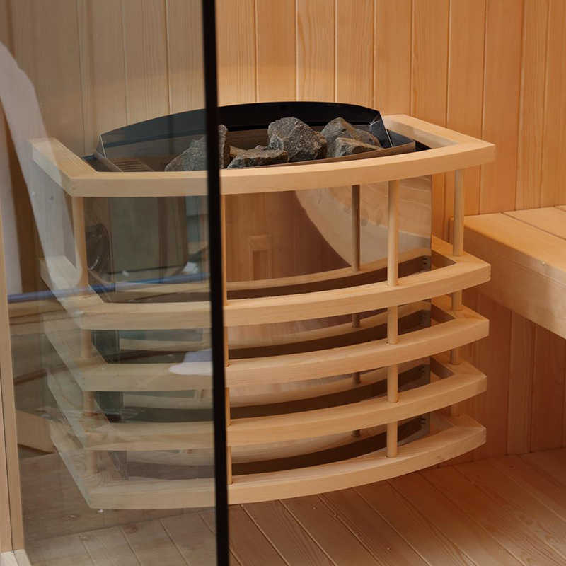 A sauna room